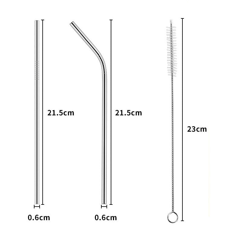Reusable Stainless Steel Straws & Cleaning Brushes