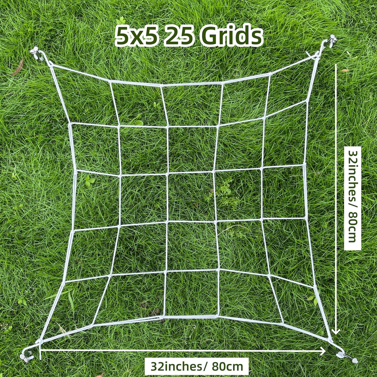 4'' Mesh Trellis Netting  for Grow Tents Plant Support Elastic ScrOG/ LST/ HST Net with Hooks Grow Box Kit Low Stress Training