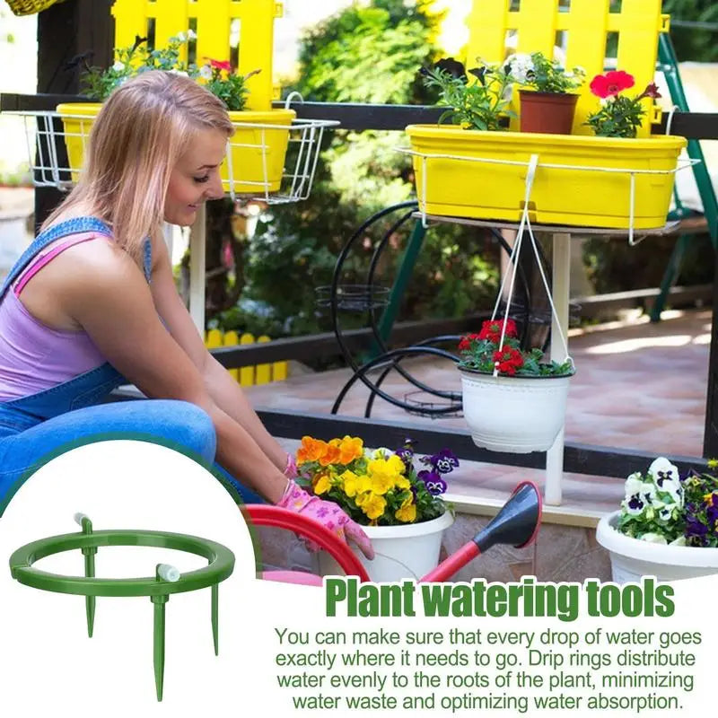 Water Rings For Plant 3 Legs Support Drip Emitter Drip Ring Automatic Plant Watering Dripper For Greenhouse Garden Balcony Grow