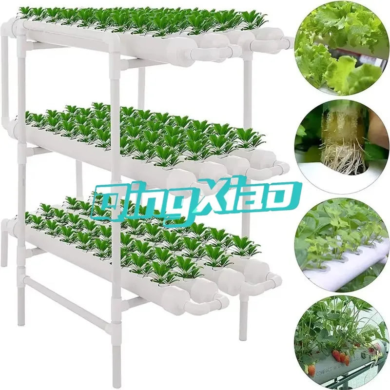 Multi Layer Pipeline Hydroponic Growing Rack Automatic Soilless Cultivation Equipment For Home Balcony Vegetable Planting