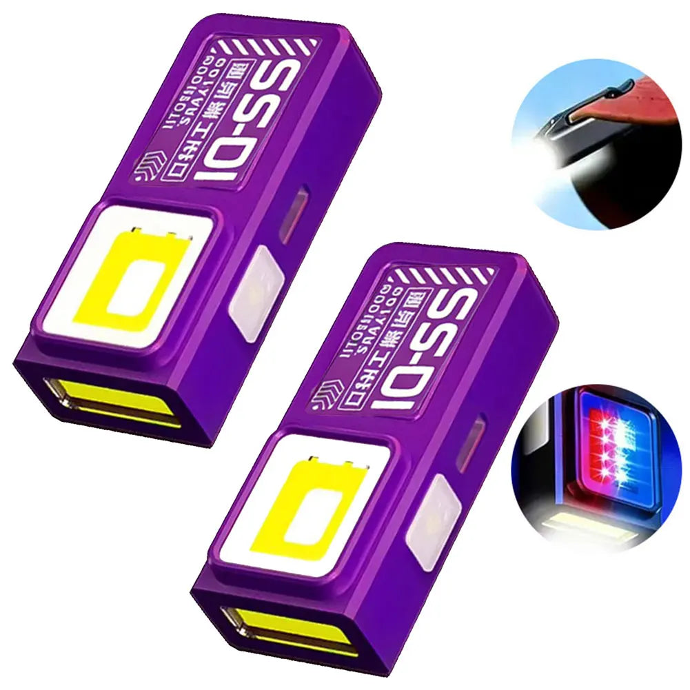 Portable Mini COB LED Flashlight Rechargeable Powerful Work Light with Clip Magnet Waterproof EDC Camping Walking Pocket Lamp