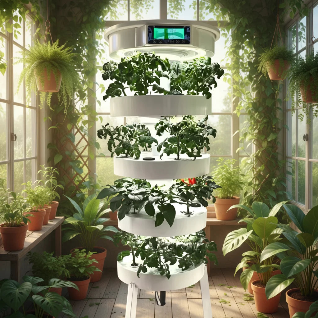 Small Vertical Hydroponic System Pump Grow Lights for Indoor Garden Plant Cabinets Automatic Watering Aquaponic