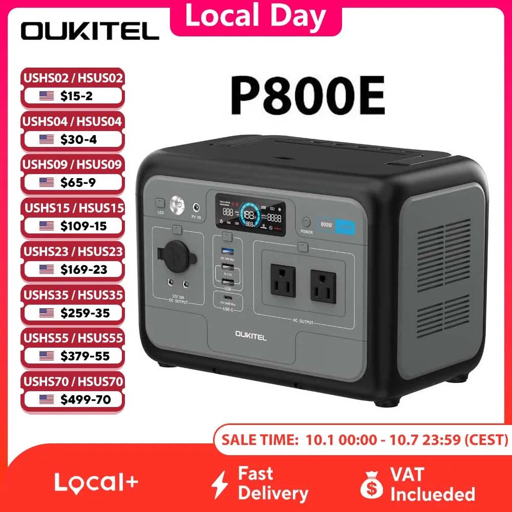 OUKITEL P800E Portable Power Station 800W Solar Generator 512Wh Lifepo4 Battery Home Backup Outdoor Camping Mobile power