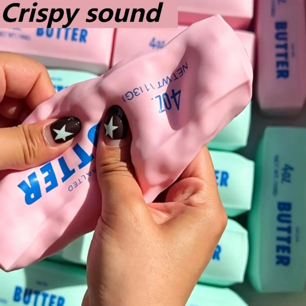 Butter Stick Squishy Fidget Toy, Crunchy Squeeze Stress Ball,Soft Block Anti Anxiety Relief Hand Toy Cute Gift Adults