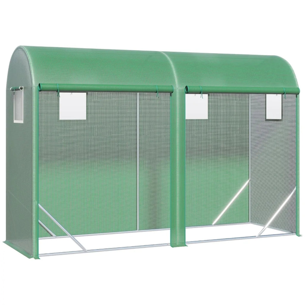 Large Walk-in Tunnel Greenhouse, Outdoor PE Mesh Plant Growing Tent with Roll-Up Zipper Door & Ventilated Windows, for Backyard Gardening