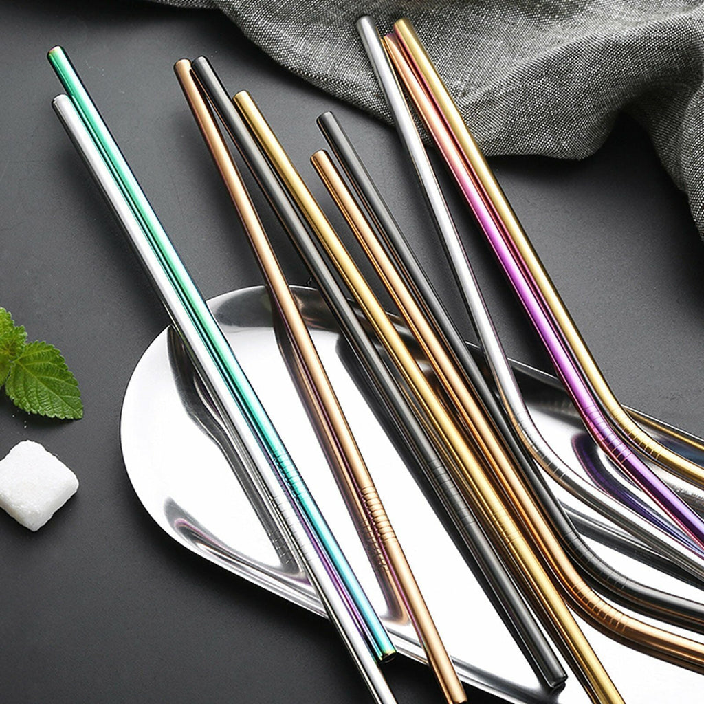 Reusable Stainless Steel Straws & Cleaning Brushes