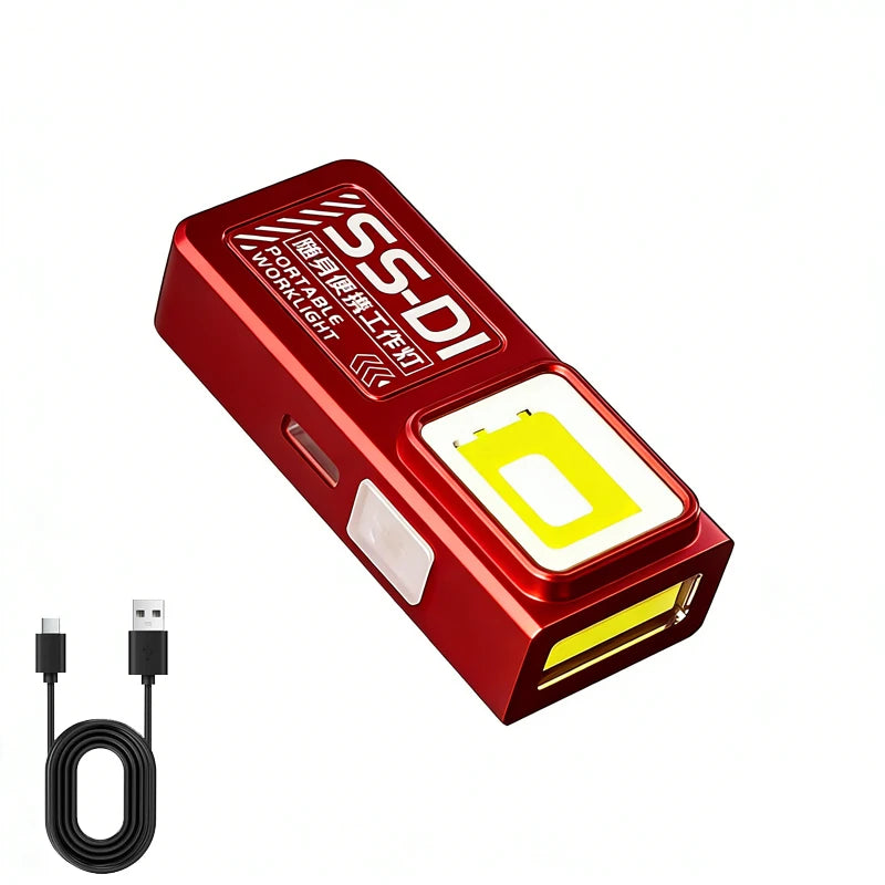 Mini COB LED Flashlight USB C Rechargeable Powerful Work Light with Clip And Magnet Waterproof EDC Camping Walking Pocket Lamp