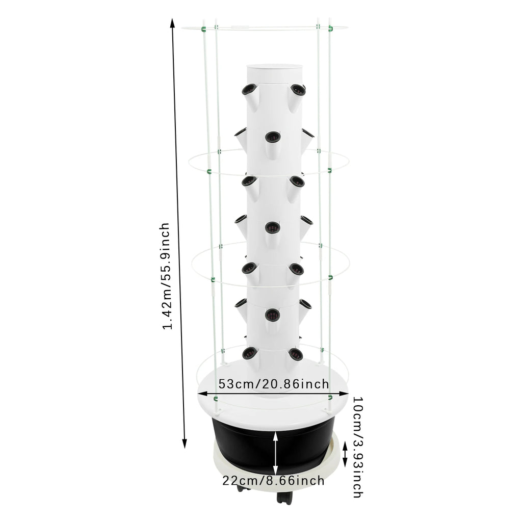 Growing Tower, 28-Plant Hydroponic Indoor Vertical Garden Kit, Hydroponics Growing Tower with Climbing Trellis, 30L Water Tank & Automatic Timer,for Vegetables Herbs