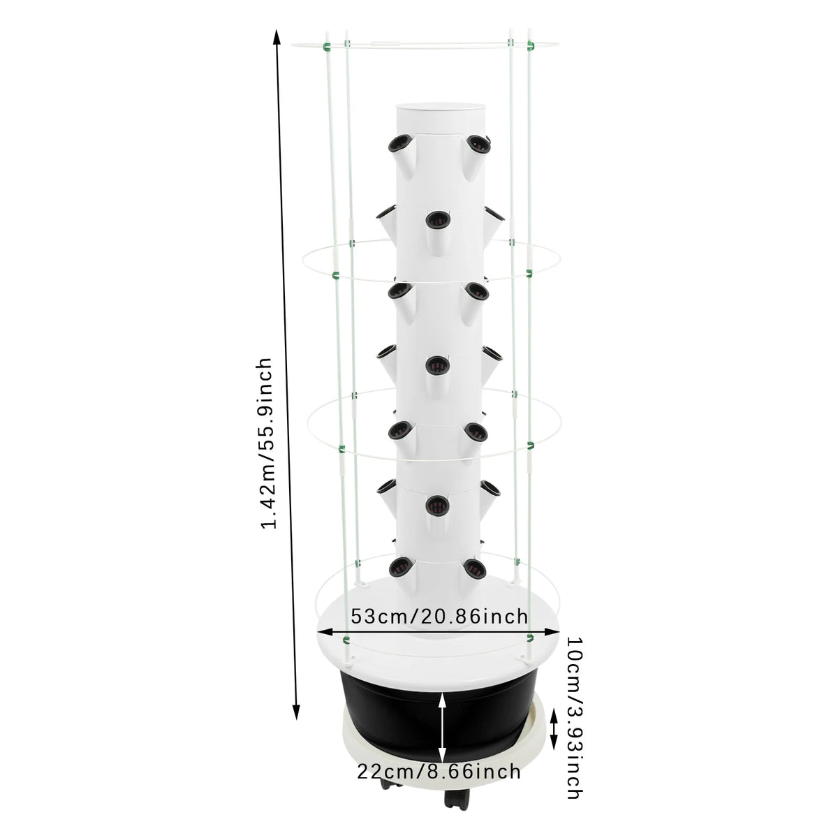 Growing Tower, 28-Plant Hydroponic Indoor Vertical Garden Kit, Hydroponics Growing Tower with Climbing Trellis, 30L Water Tank & Automatic Timer,for Vegetables Herbs