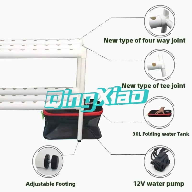 Multi Layer Pipeline Hydroponic Growing Rack Automatic Soilless Cultivation Equipment For Home Balcony Vegetable Planting