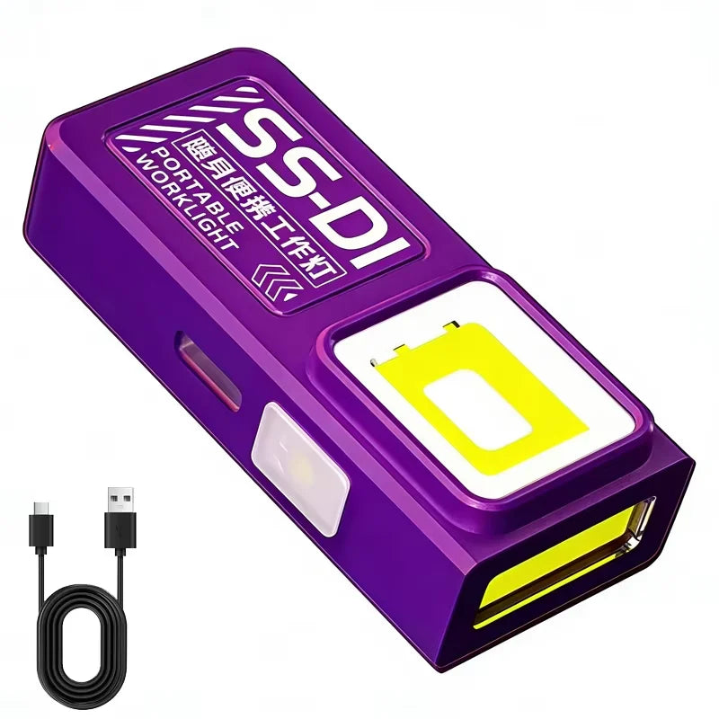 Mini COB LED Flashlight USB C Rechargeable Powerful Work Light with Clip And Magnet Waterproof EDC Camping Walking Pocket Lamp