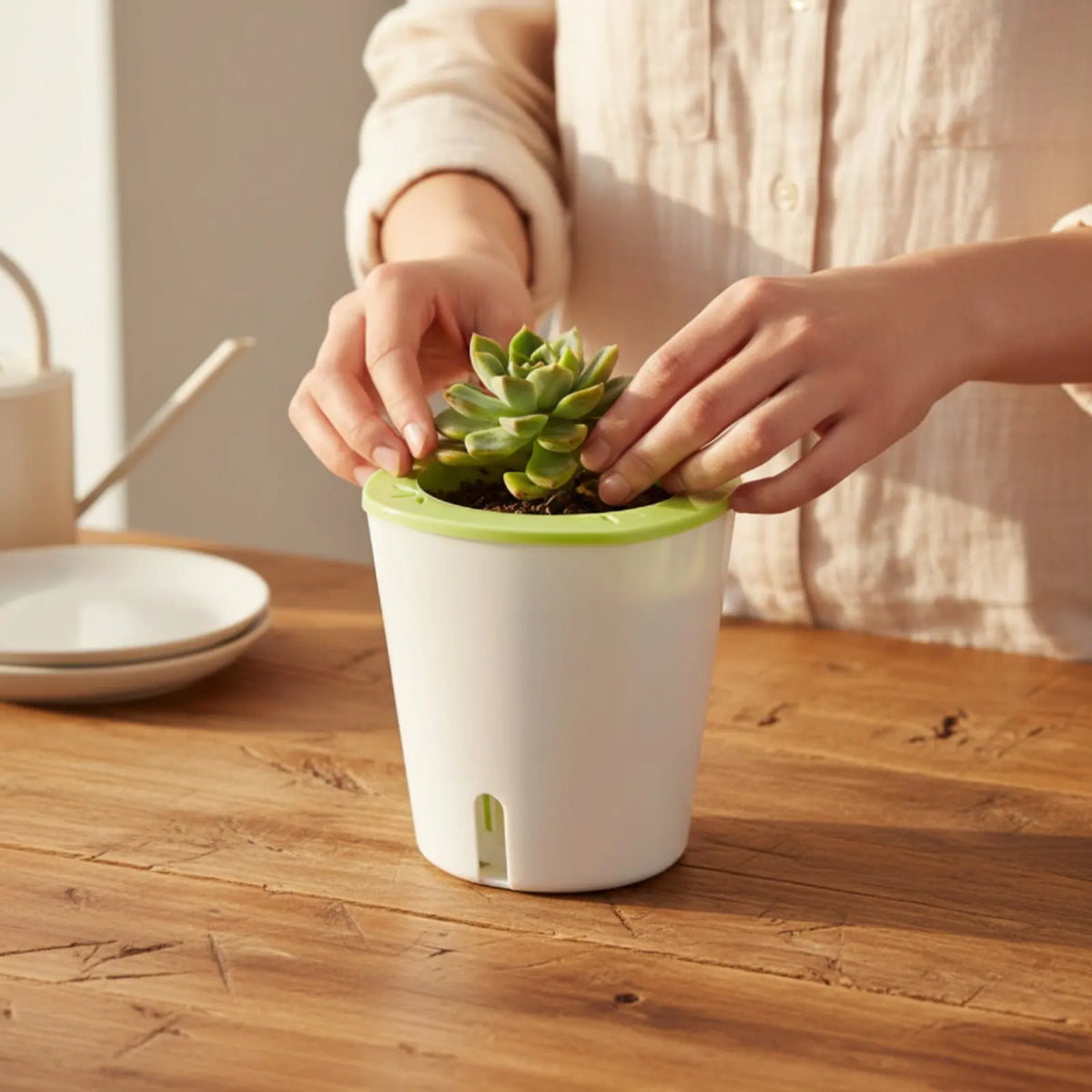 Self-Watering Round Planter
