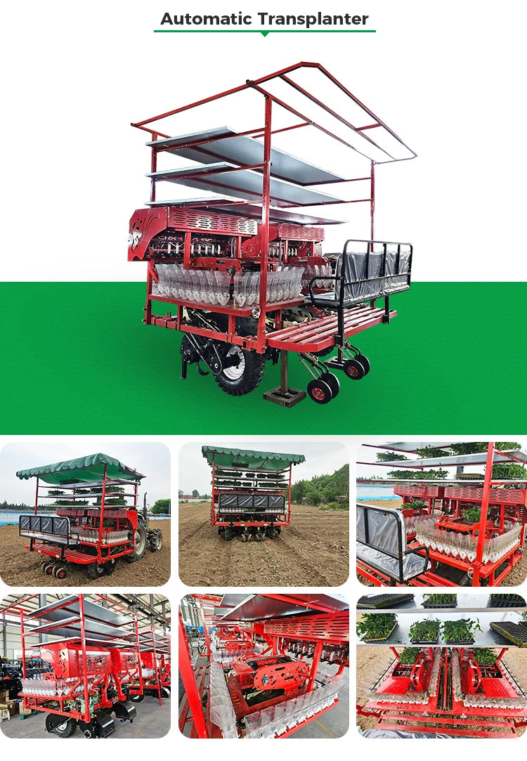 High Efficiency Gearbox Vegetable Transplanter Seedling Planter with Adjustable Spacing for Multi-Crop Use