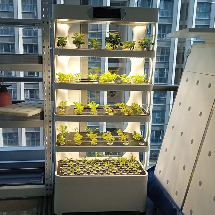 Automatic Indoor Hydroponic Growing System Vertical Farming Leafy Vegetable Planting Intelligent Vegetable Growing Cabinet