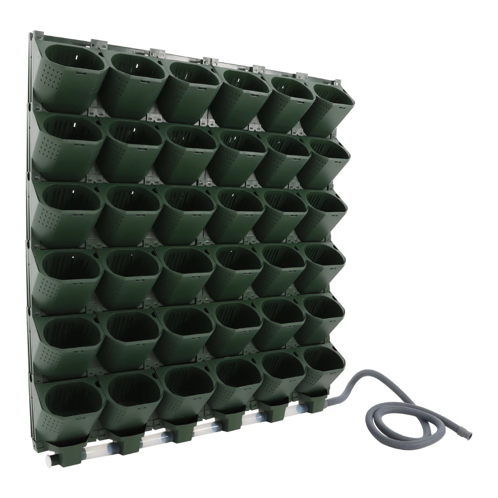 36 Holes Self-Watering Wall Mounted Vertical Planters Automatic Irrigation Plant Wall Set with Water Timer and Rain Sensor Garden Growing System for Kitchen Balcony Terrace Garden
