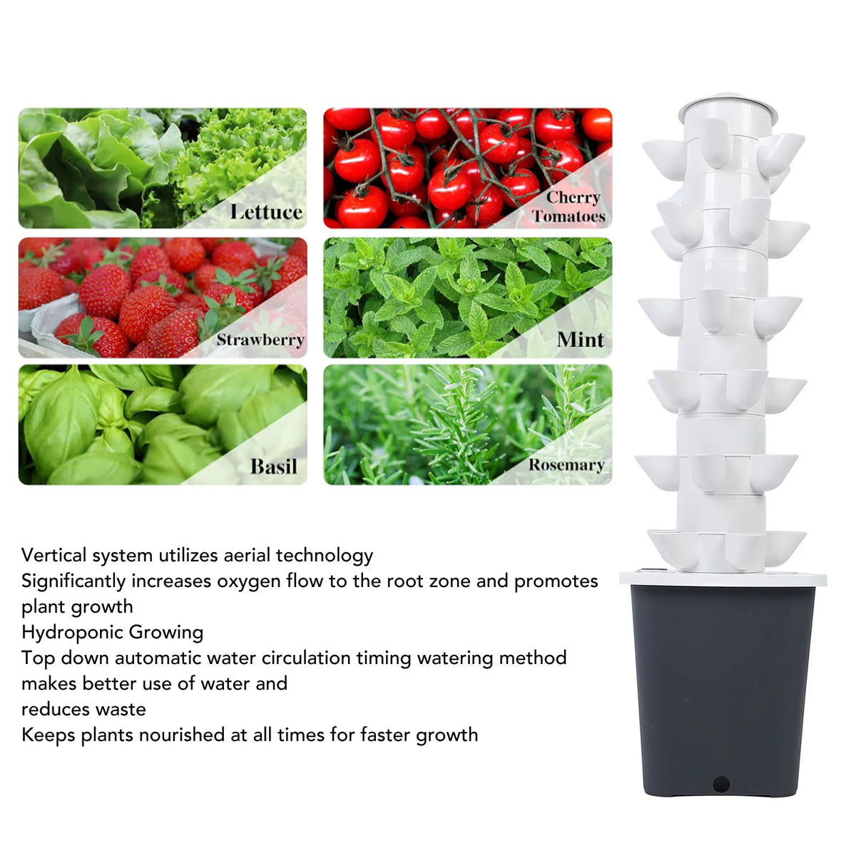 Hydroponic Growing Vertical Tower Automatic Indoor Hydroponic Germination Kit Automatic Water Dispensing Function Planting Tools