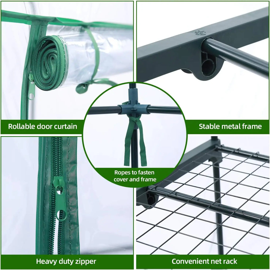 Transparent PVC Plant Greenhouse Cover Sunroom Rainproof Cold Protection for Flower Vegetable Grow Tent Indoor Outdoor