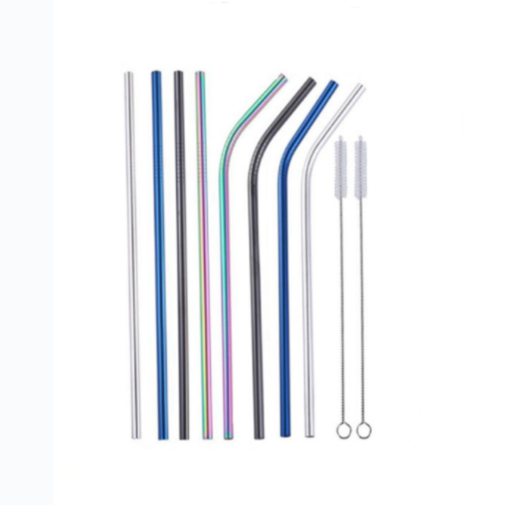 Reusable Stainless Steel Straws & Cleaning Brushes