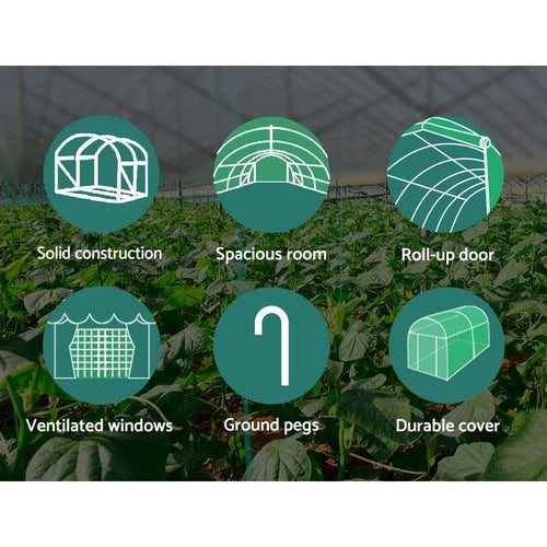 Green Fingers Greenhouse 6x3x2M Walk in Green House Tunnel Plant