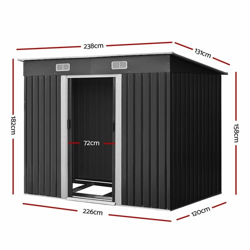 Giantz Garden Shed Outdoor Storage Sheds Tool Workshop 2.38x1.31M with