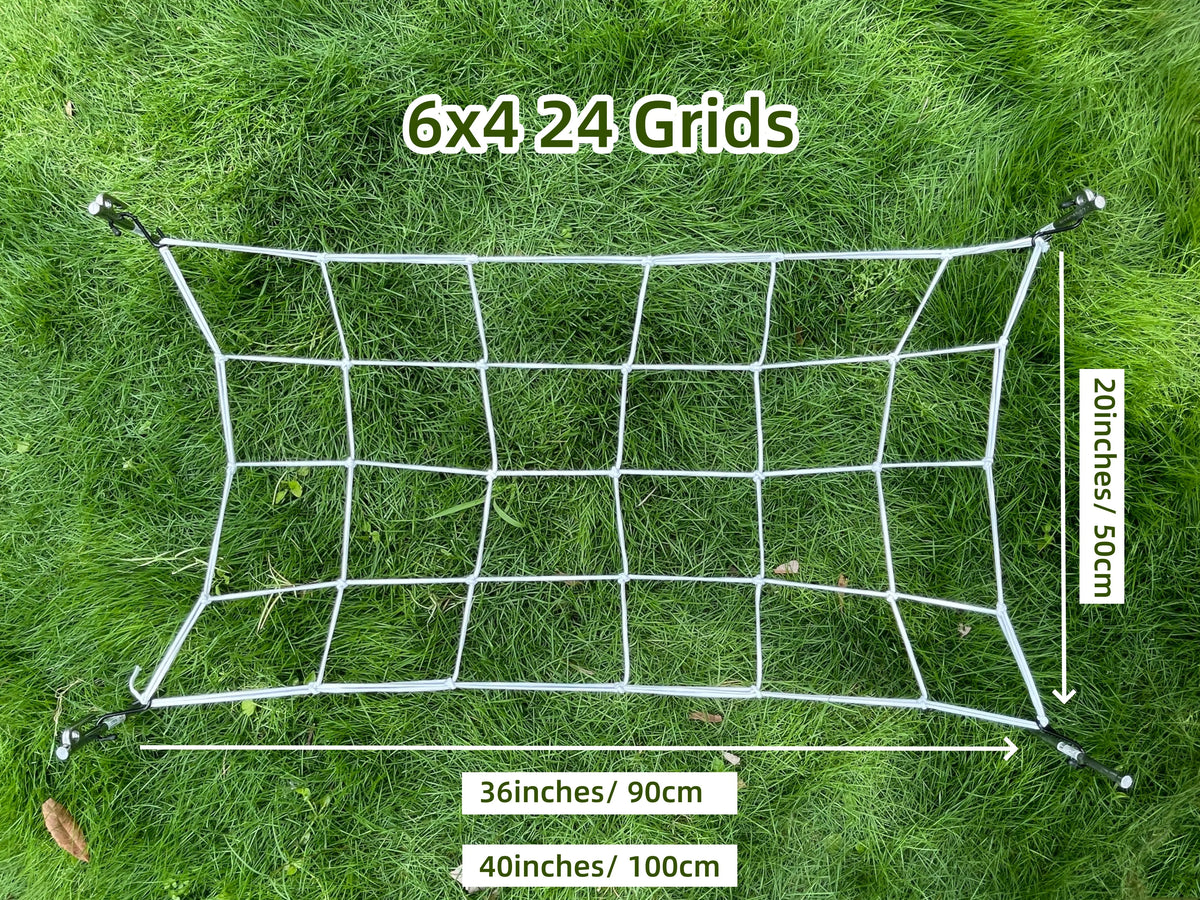4'' Mesh Trellis Netting  for Grow Tents Plant Support Elastic ScrOG/ LST/ HST Net with Hooks Grow Box Kit Low Stress Training