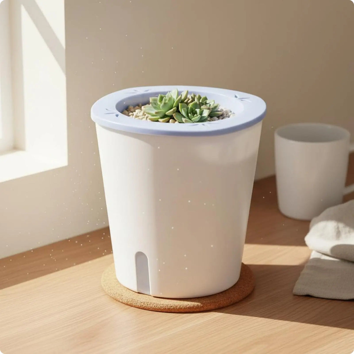 Self-Watering Round Planter