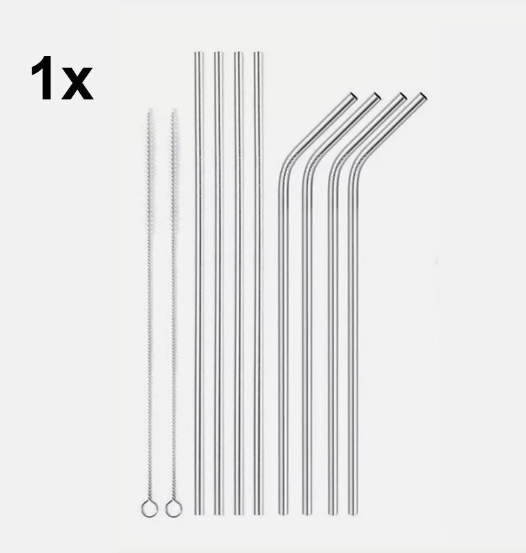 Reusable Stainless Steel Straws & Cleaning Brushes