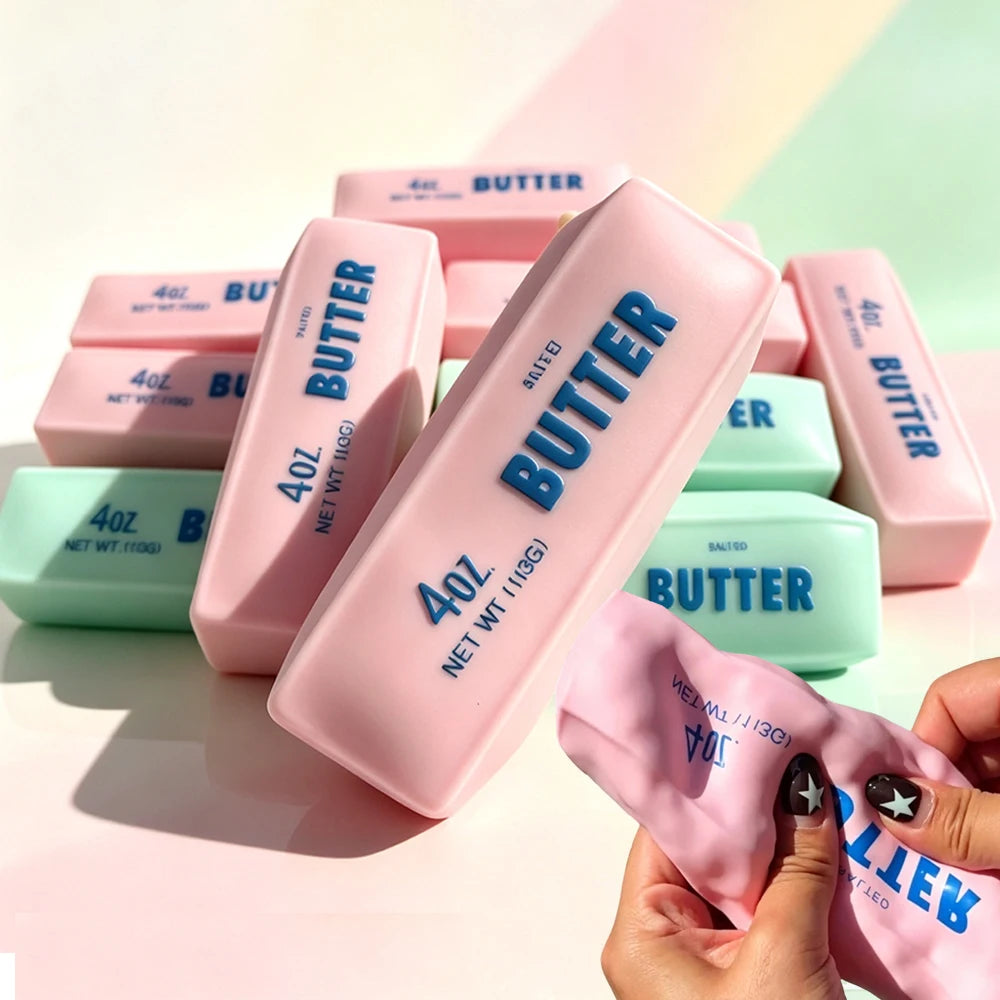 Butter Stick Squishy Fidget Toy, Crunchy Squeeze Stress Ball,Soft Block Anti Anxiety Relief Hand Toy Cute Gift Adults
