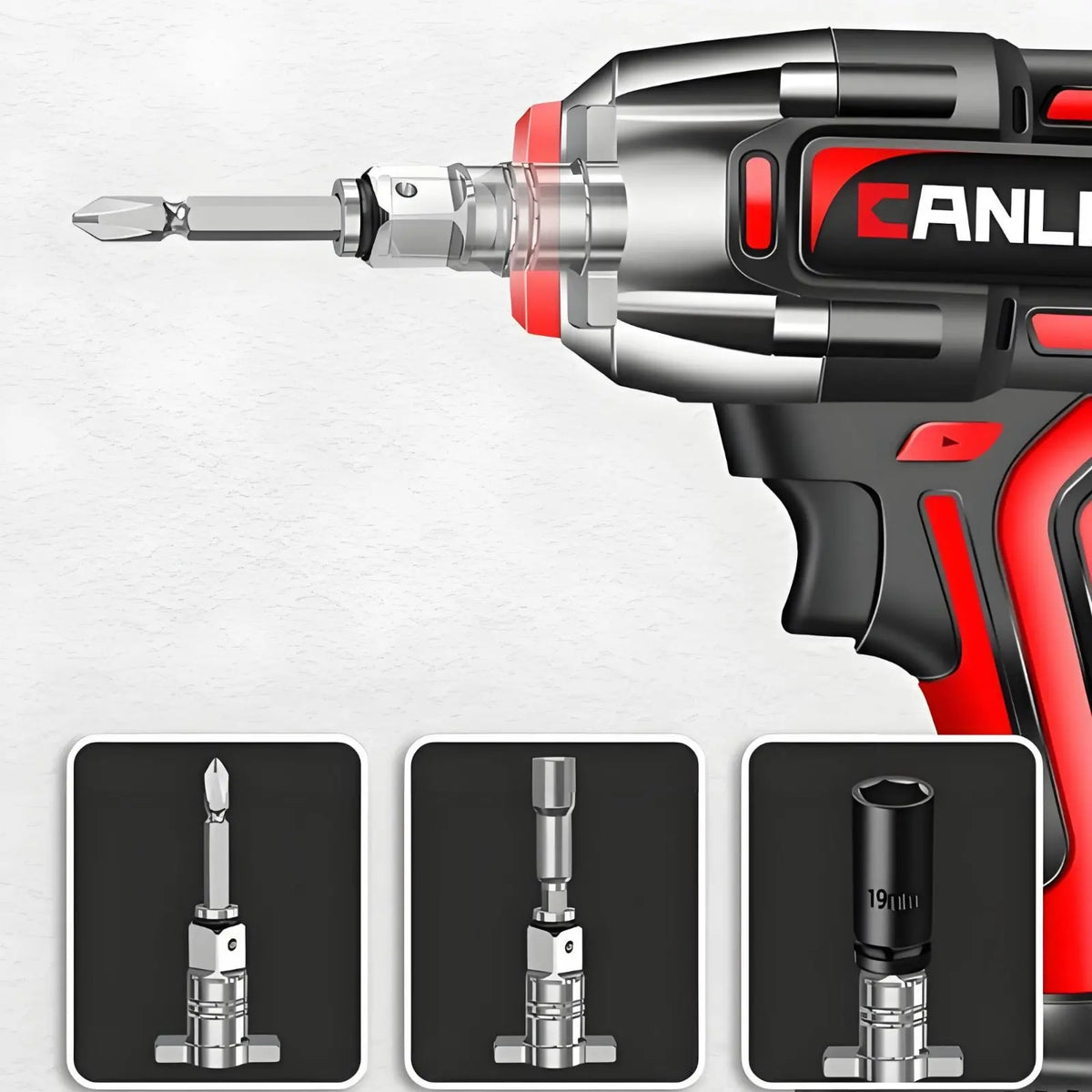 Square-to-Hex Wrench Adapter with Magnetic Bit Holder