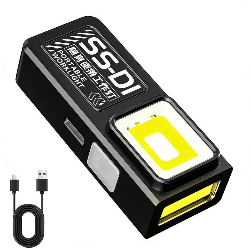 Mini COB LED Flashlight USB C Rechargeable Powerful Work Light with Clip And Magnet Waterproof EDC Camping Walking Pocket Lamp