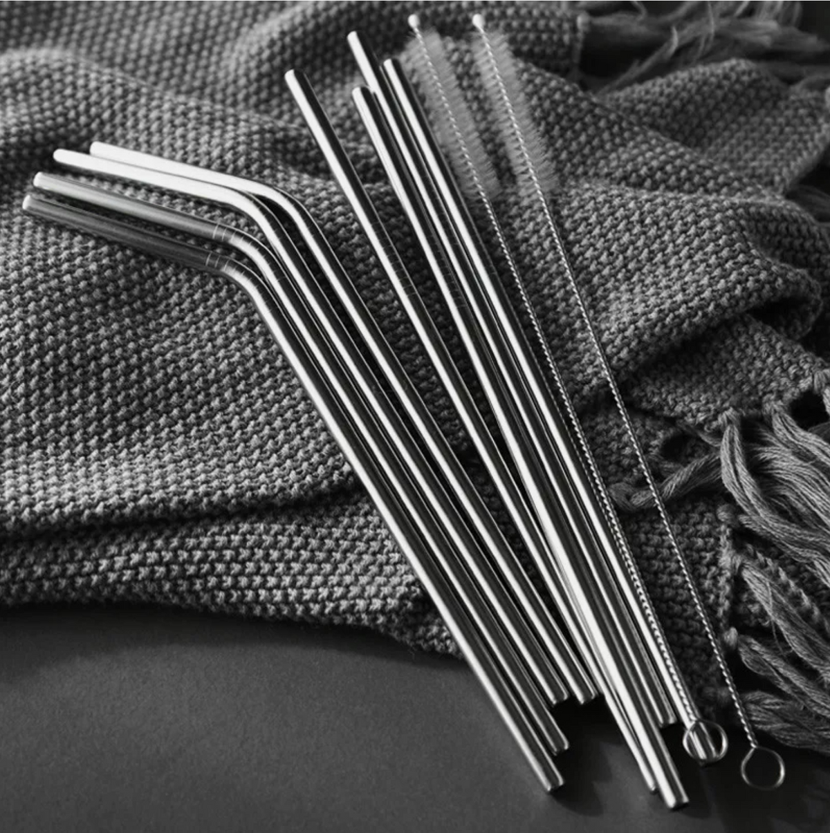 Reusable Stainless Steel Straws & Cleaning Brushes