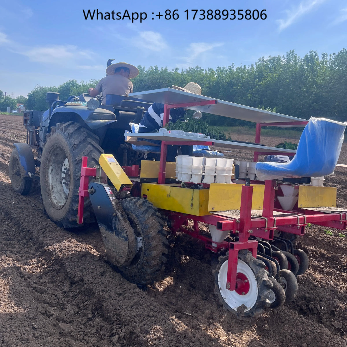High Efficiency Gearbox Vegetable Transplanter Seedling Planter with Adjustable Spacing for Multi-Crop Use