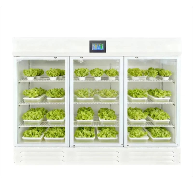 HEZHOU HZ-3 Indoor Hydroponic Multi-Layer Smart Automatic Vertical Farming Planting Cabinet PLC Control | Vegetable Growing