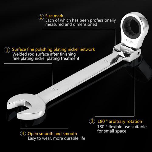 12-Piece Metric Ratchet Spanner Set – 8–19 mm with Case
