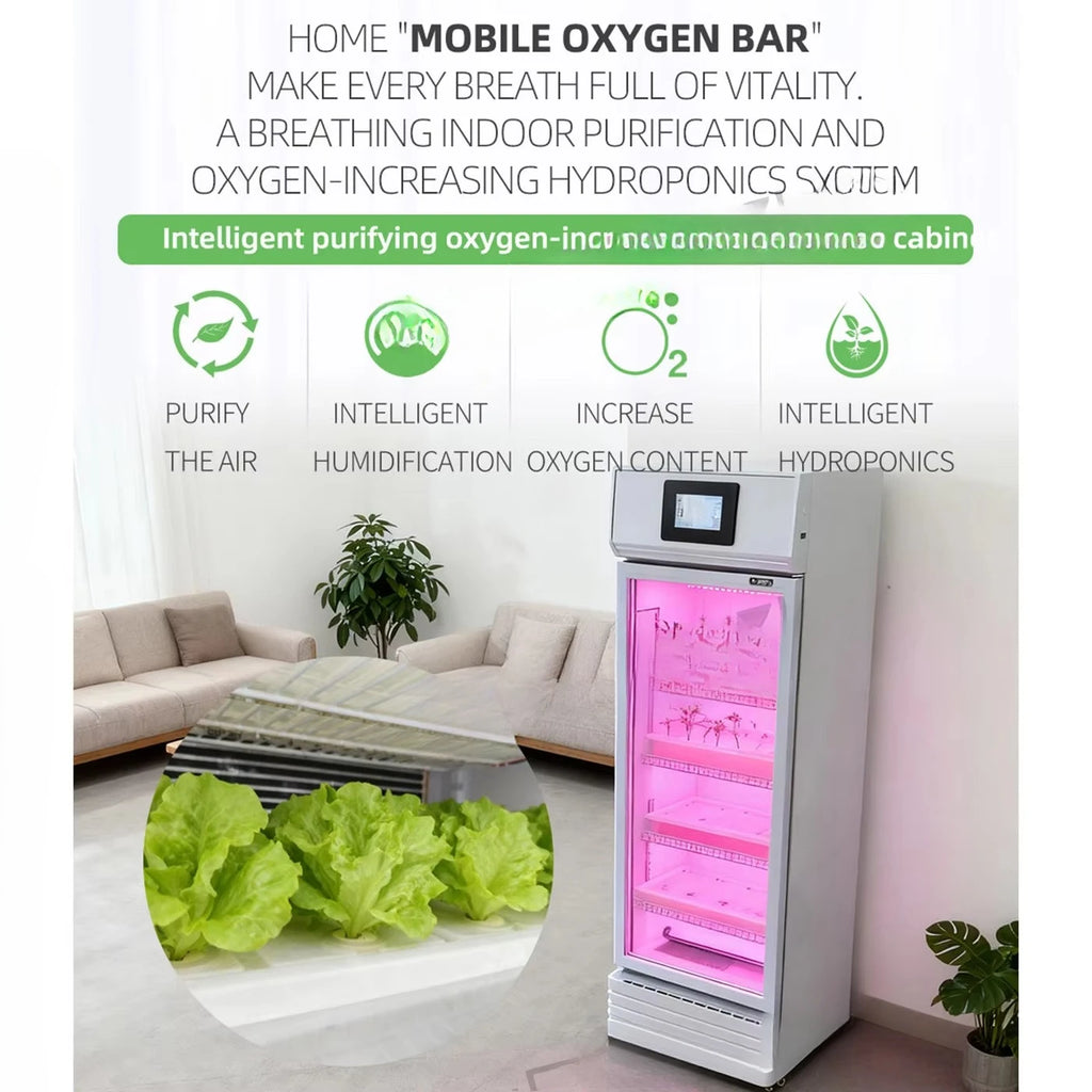 HEZHOU HZ-3 Indoor Hydroponic Multi-Layer Smart Automatic Vertical Farming Planting Cabinet PLC Control | Vegetable Growing