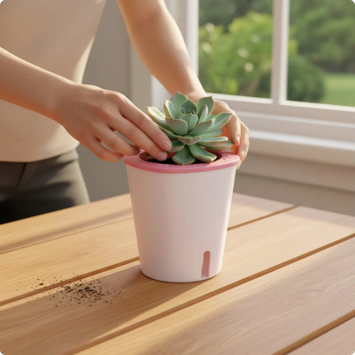 Self-Watering Round Planter